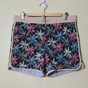 BRISIRA Swim Trunks Lined Shorts Palm Tree Island Vacation Mens 36 XL 4" Inseam
